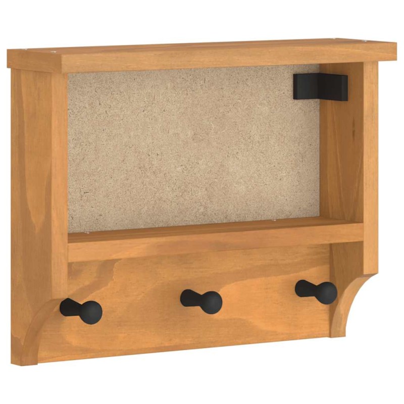 vidaXL Επίτοιχη κρεμάστρα παλτών SANDNES 45x12x35 εκ.Πεύκο μασίφ ξύλο