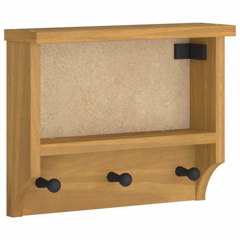 vidaXL Επίτοιχη κρεμάστρα παλτών SANDNES 45x12x35 εκ.Πεύκο μασίφ ξύλο