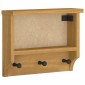 vidaXL Επίτοιχη κρεμάστρα παλτών SANDNES 45x12x35 εκ.Πεύκο μασίφ ξύλο