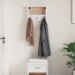 vidaXL Επίτοιχη κρεμάστρα παλτών SANDNES Λευκό 45x12x35 εκ. Πεύκο ξύλο