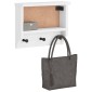 vidaXL Επίτοιχη κρεμάστρα παλτών SANDNES Λευκό 45x12x35 εκ. Πεύκο ξύλο