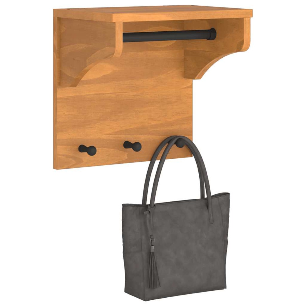 vidaXL Επίτοιχη κρεμάστρα παλτών SANDNES 43x30x42 εκ. Πεύκο μασίφ ξύλο