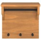 vidaXL Επίτοιχη κρεμάστρα παλτών SANDNES 43x30x42 εκ. Πεύκο μασίφ ξύλο