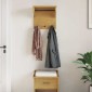 vidaXL Επίτοιχη κρεμάστρα παλτών SANDNES 43x30x42 εκ. Πεύκο μασίφ ξύλο