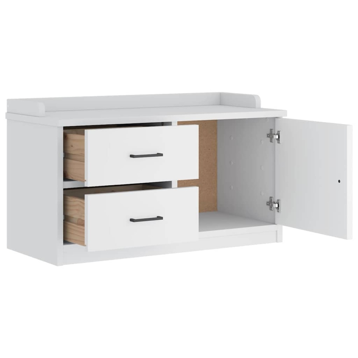 vidaXL Πάγκος διαδρόμου "SANDNES" Λευκό 87x40x50 εκ. Πεύκο μασίφ ξύλο