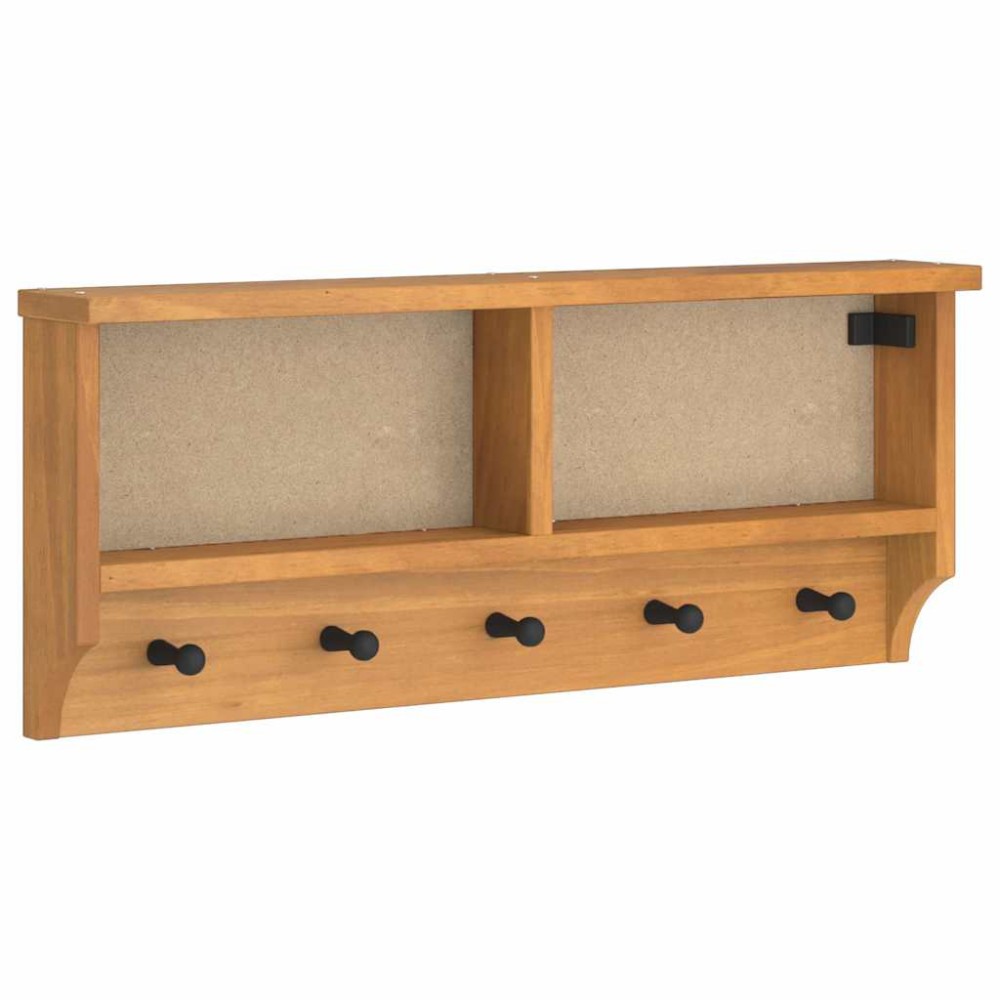 vidaXL Επίτοιχη κρεμάστρα παλτών SANDNES 87x12x35 εκ. Πεύκο μασίφ ξύλο