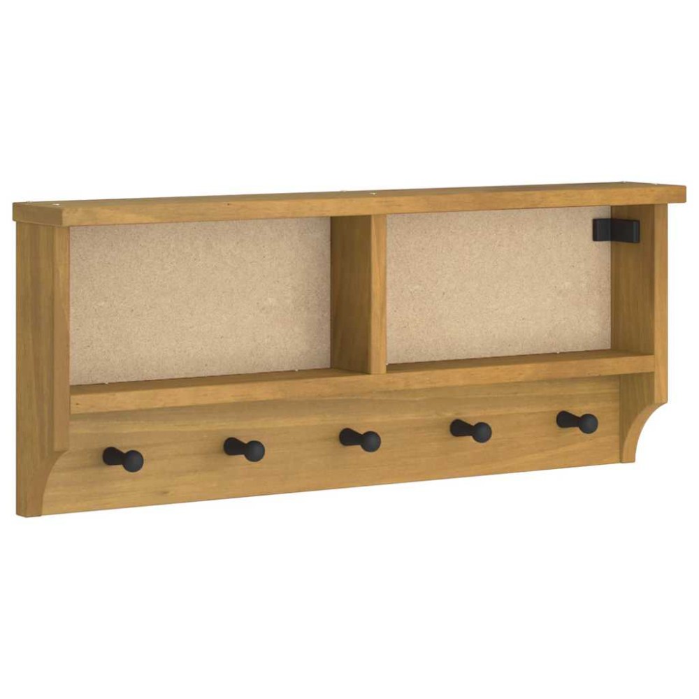 vidaXL Επίτοιχη κρεμάστρα παλτών SANDNES 87x12x35 εκ. Πεύκο μασίφ ξύλο
