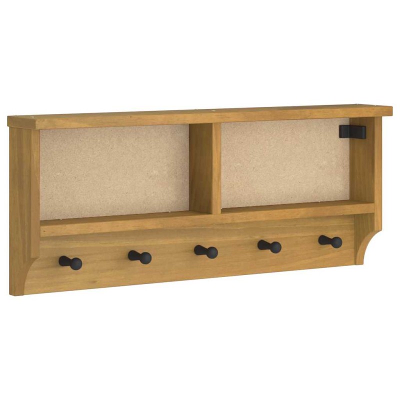 vidaXL Επίτοιχη κρεμάστρα παλτών SANDNES 87x12x35 εκ. Πεύκο μασίφ ξύλο