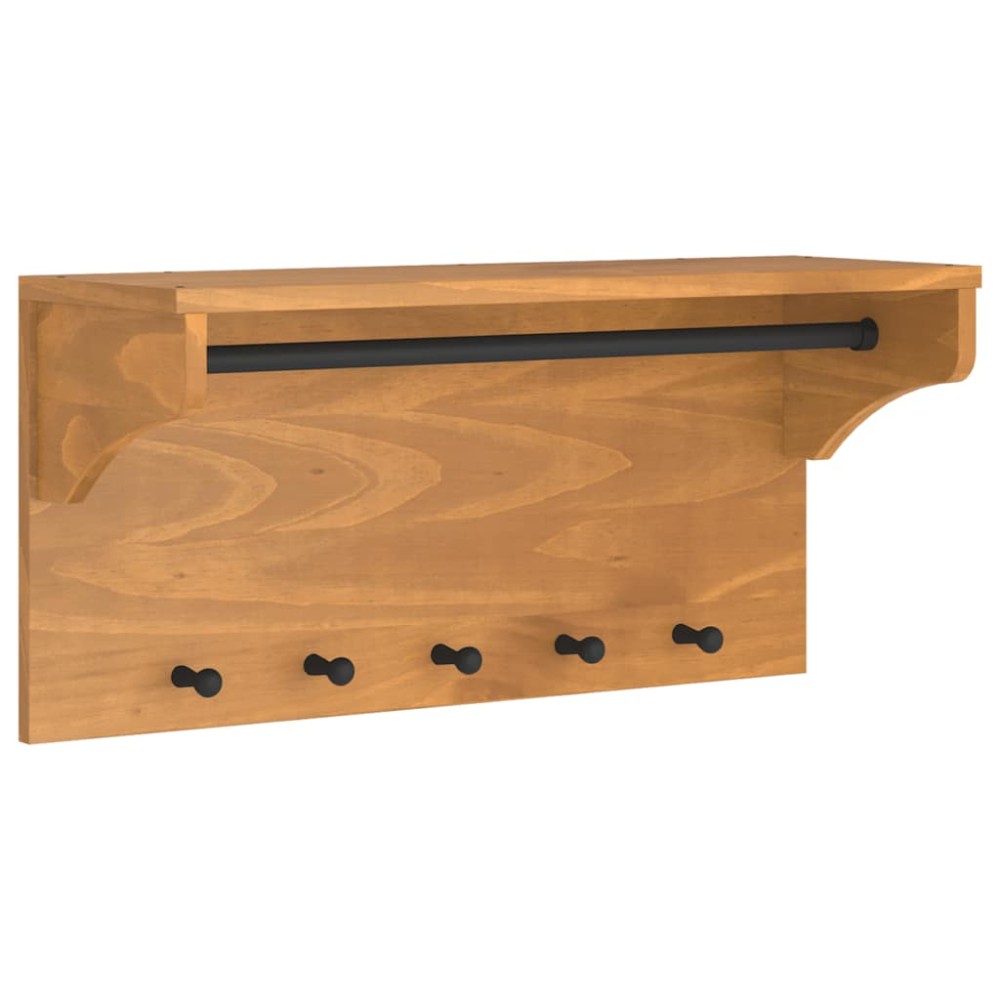 vidaXL Επίτοιχη κρεμάστρα παλτών SANDNES 87x30x42 εκ. Πεύκο μασίφ ξύλο