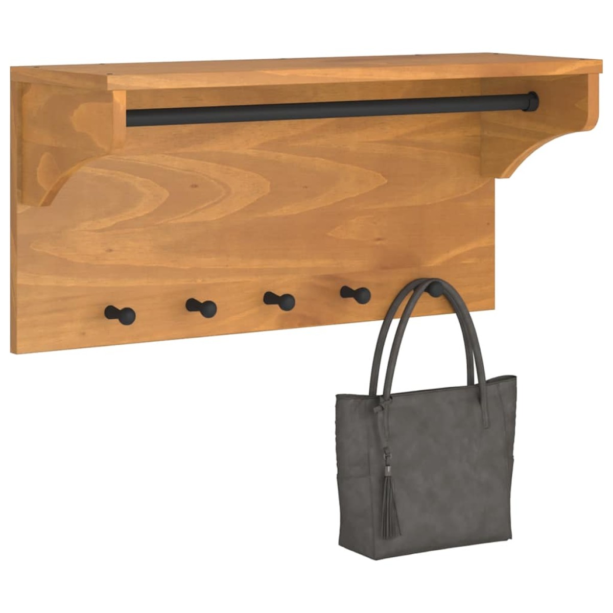 vidaXL Επίτοιχη κρεμάστρα παλτών SANDNES 87x30x42 εκ. Πεύκο μασίφ ξύλο