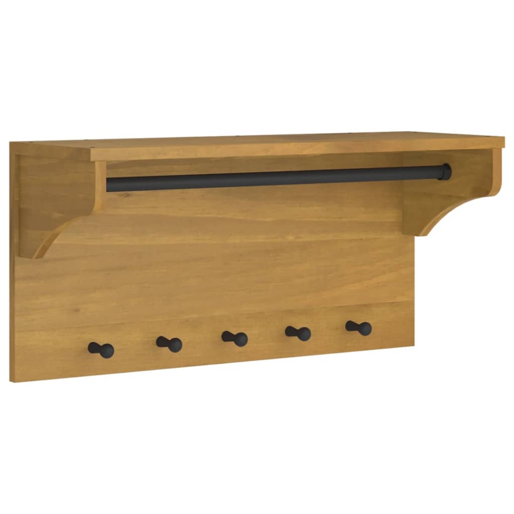 vidaXL Επίτοιχη κρεμάστρα παλτών SANDNES 87x30x42 εκ. Πεύκο μασίφ ξύλο