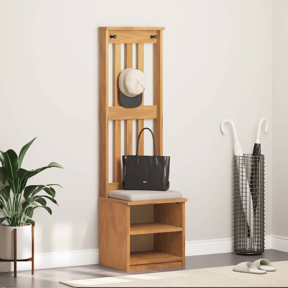 vidaXL Δέντρο χωλ "SANDNES" 45x40x159,5 εκ.Πεύκο μασίφ ξύλο