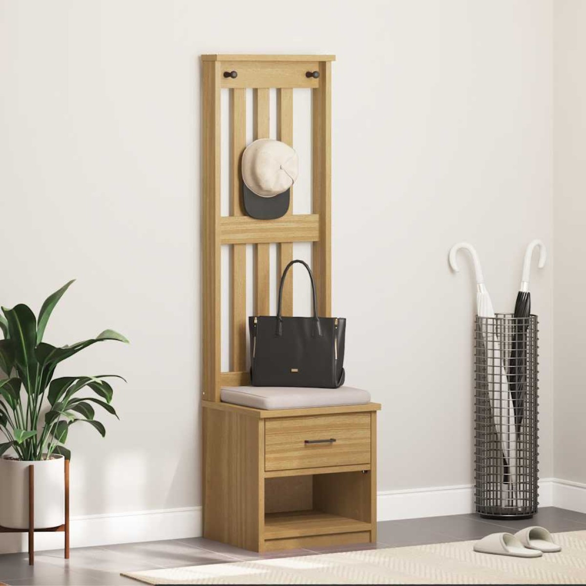 vidaXL Δέντρο χωλ "SANDNES" 45x40x159,5 εκ.Πεύκο μασίφ ξύλο
