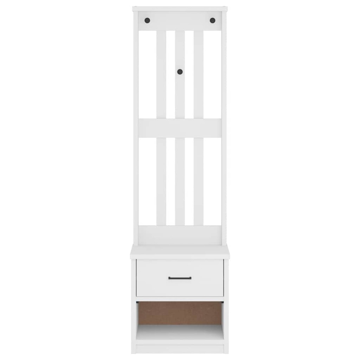 vidaXL Δέντρο χωλ SANDNES Λευκό 45x40x159,5 εκ. Πεύκο μασίφ ξύλο