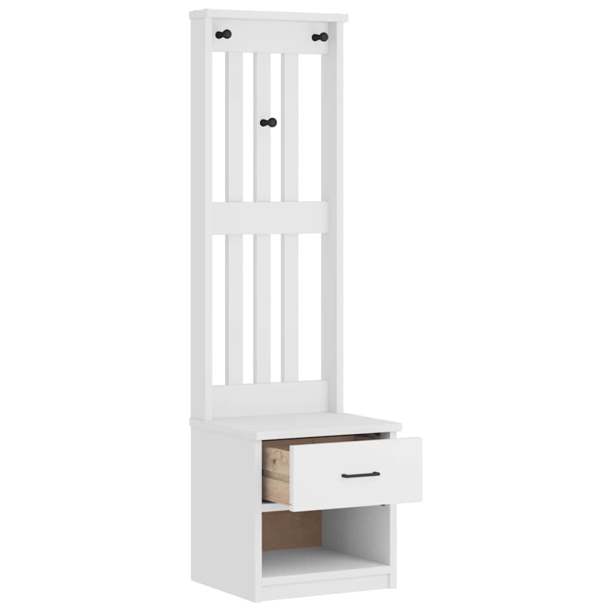 vidaXL Δέντρο χωλ SANDNES Λευκό 45x40x159,5 εκ. Πεύκο μασίφ ξύλο