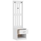 vidaXL Δέντρο χωλ SANDNES Λευκό 45x40x159,5 εκ. Πεύκο μασίφ ξύλο