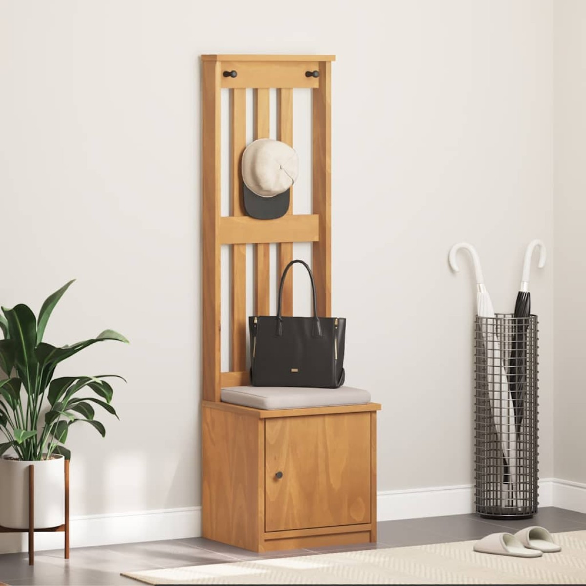 vidaXL Δέντρο χωλ "SANDNES" 45x40x159,5 εκ.Πεύκο μασίφ ξύλο