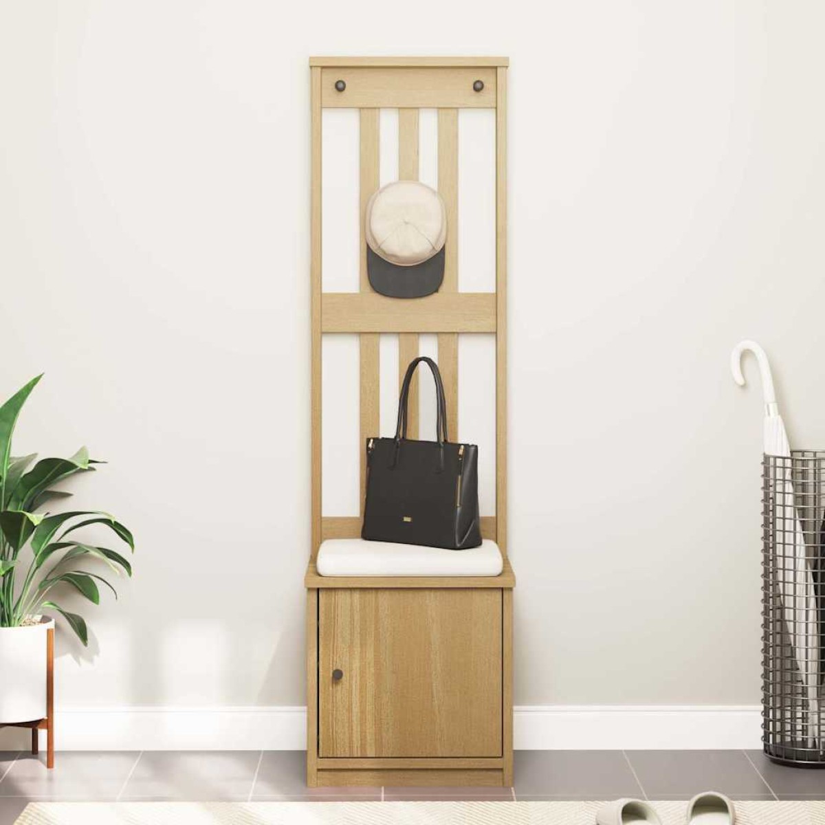 vidaXL Δέντρο χωλ "SANDNES" 45x40x159,5 εκ.Πεύκο μασίφ ξύλο