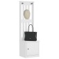 vidaXL Δέντρο χωλ SANDNES Λευκό 45x40x159,5 εκ. Πεύκο μασίφ ξύλο