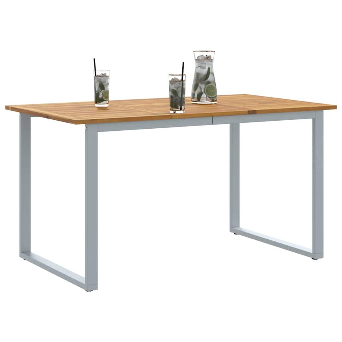 vidaXL Τραπέζι Κήπου Γκρι 140 x 80 x 75 cm Στερεό Ξύλο Ακακίας