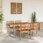 vidaXL Τραπέζι Κήπου Γκρι 140 x 80 x 75 cm Στερεό Ξύλο Ακακίας
