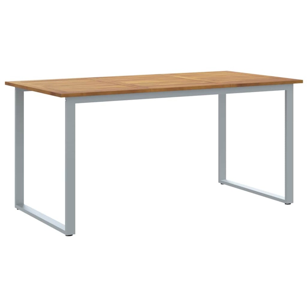 vidaXL Τραπέζι Κήπου Γκρι 160 x 80 x 75 cm Στερεό Ξύλο Ακακίας