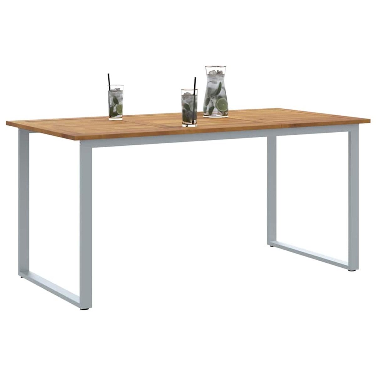 vidaXL Τραπέζι Κήπου Γκρι 160 x 80 x 75 cm Στερεό Ξύλο Ακακίας