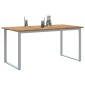 vidaXL Τραπέζι Κήπου Γκρι 160 x 80 x 75 cm Στερεό Ξύλο Ακακίας