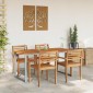vidaXL Τραπέζι Κήπου Γκρι 160 x 80 x 75 cm Στερεό Ξύλο Ακακίας