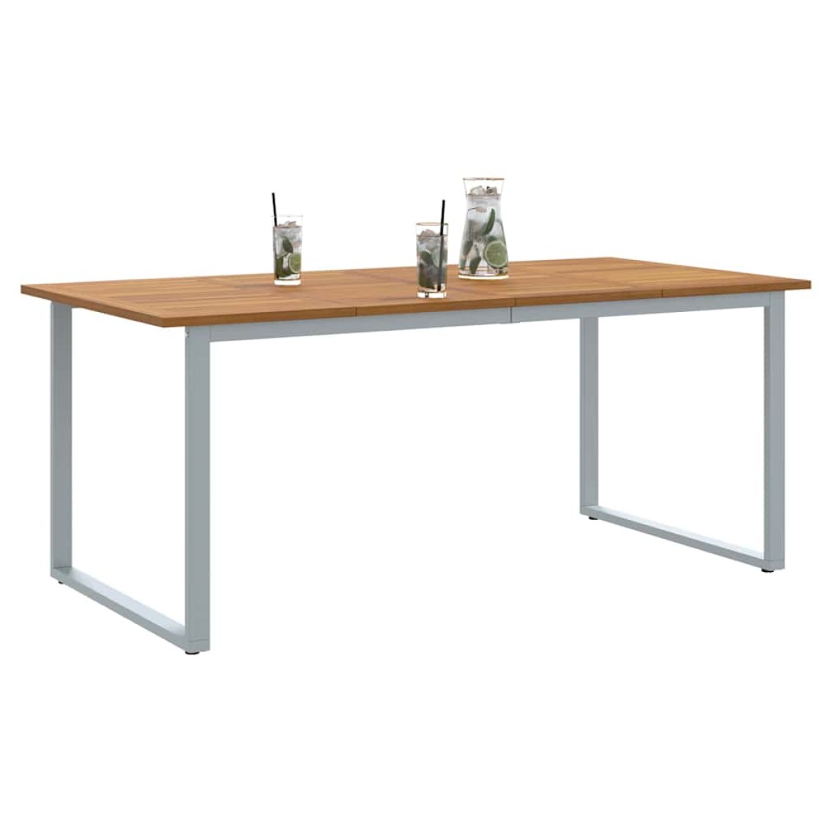 vidaXL Τραπέζι Κήπου Γκρι 180 x 90 x 75 cm Στερεό Ξύλο Ακακίας
