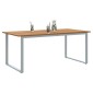 vidaXL Τραπέζι Κήπου Γκρι 180 x 90 x 75 cm Στερεό Ξύλο Ακακίας