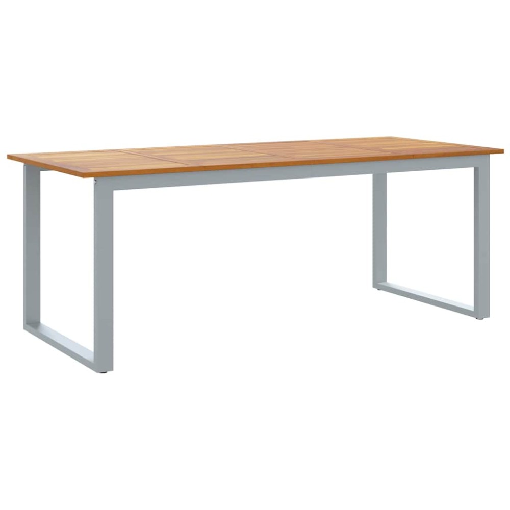 vidaXL Τραπέζι Κήπου Γκρι 200 x 90 x 75 cm Στερεό Ξύλο Ακακίας