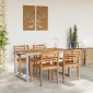 vidaXL Τραπέζι Κήπου Γκρι 140 x 80 x 75 cm Στερεό Ξύλο Ακακίας