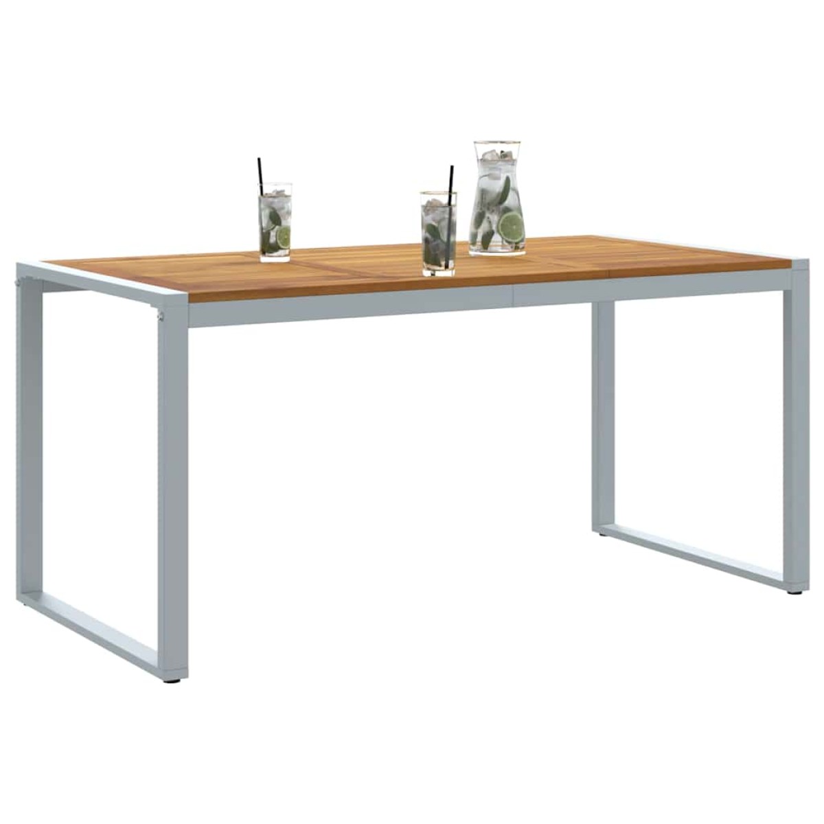 vidaXL Τραπέζι Κήπου Γκρι 160 x 80 x 75 cm Στερεό Ξύλο Ακακίας