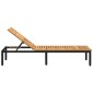 vidaXL Ξαπλώστρα Μαύρο 200 x 55 x 35 cm Στερεό Ξύλο Ακακίας