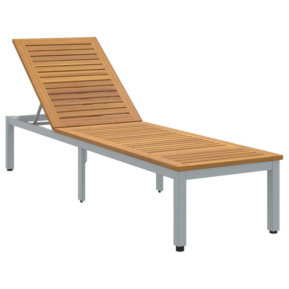 vidaXL Ξαπλώστρα Γκρι 200 x 55 x 35 cm Στερεό Ξύλο Ακακίας