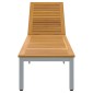 vidaXL Ξαπλώστρα Γκρι 200 x 55 x 35 cm Στερεό Ξύλο Ακακίας