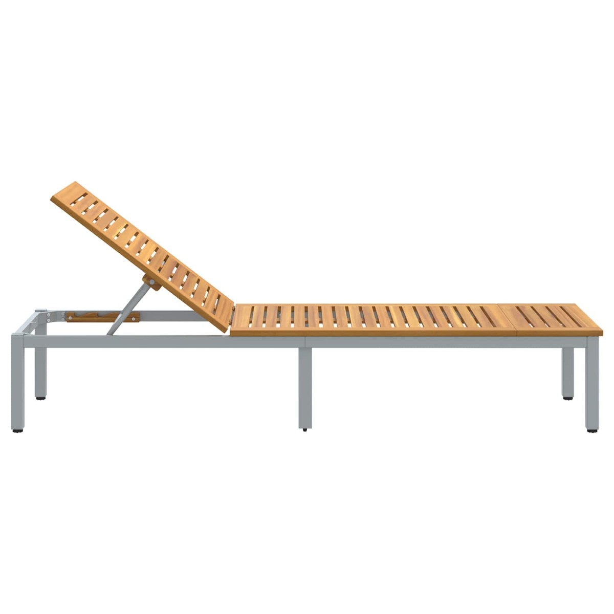 vidaXL Ξαπλώστρα Γκρι 200 x 55 x 35 cm Στερεό Ξύλο Ακακίας