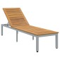 vidaXL Ξαπλώστρα Γκρι 200 x 55 x 35 cm Στερεό Ξύλο Ακακίας