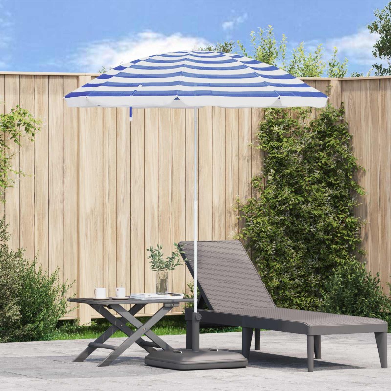 vidaXL Ομπρέλα Κήπου 240 cm 170T πολυεστέρας Μπλε και άσπρο