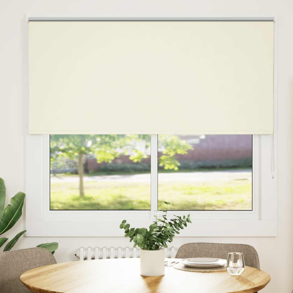 vidaXL Στόρι Συσκότισης Υπόλευκο 165x175 εκ. Πλάτος Υφάσματος 161,6 εκ. Πολυεστέρας