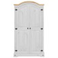 vidaXL Ντουλάπα Corona Λευκό 102x52x186 εκ. από Μασίφ Ξύλο Πεύκου