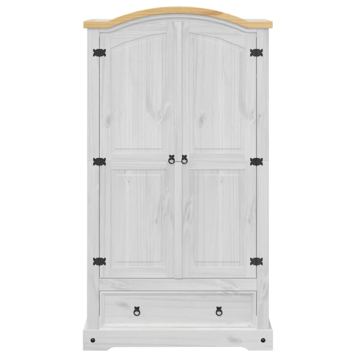 vidaXL Ντουλάπα Corona Λευκό 102x52x186 εκ. από Μασίφ Ξύλο Πεύκου