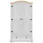 vidaXL Ντουλάπα Corona Λευκό 102x52x186 εκ. από Μασίφ Ξύλο Πεύκου