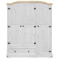 vidaXL Ντουλάπα Corona Λευκό 151,5x52x186 εκ. από Μασίφ Ξύλο Πεύκου