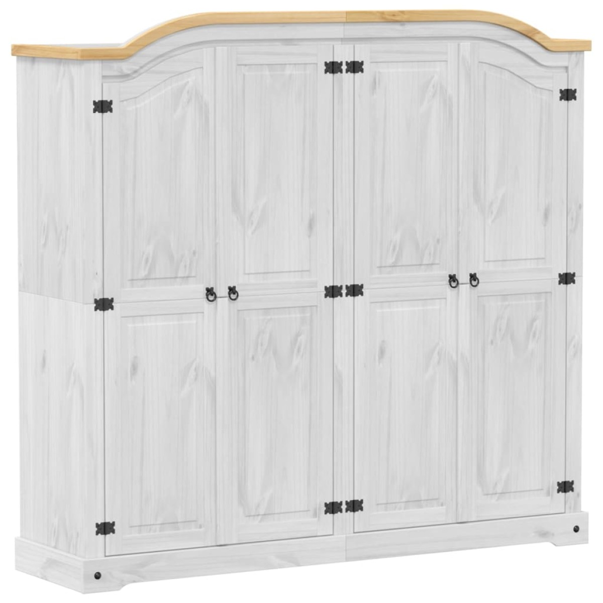 vidaXL Ντουλάπα Corona Λευκό 194x52x186 εκ. από Μασίφ Ξύλο Πεύκου