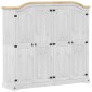 vidaXL Ντουλάπα Corona Λευκό 194x52x186 εκ. από Μασίφ Ξύλο Πεύκου