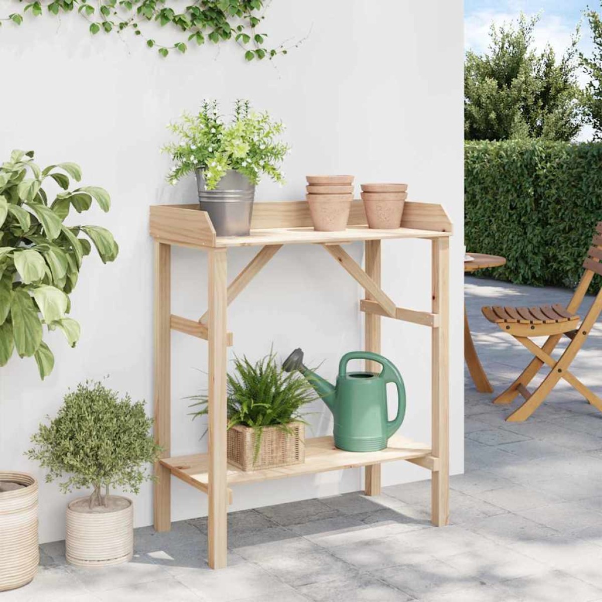 vidaXL Τραπέζι φύτευσης Φυσικό 75 x 40 x 90 εκ. Στερεό ξύλο πεύκου