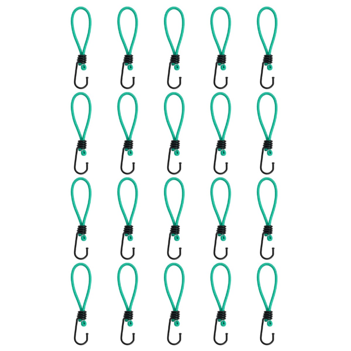 vidaXL Κορδόνια Ελαστικά Bungee με Γάντζο 20 τεμ. 15 εκ.
