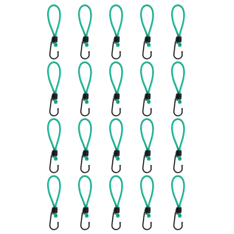 vidaXL Κορδόνια Ελαστικά Bungee με Γάντζο 20 τεμ. 15 εκ.